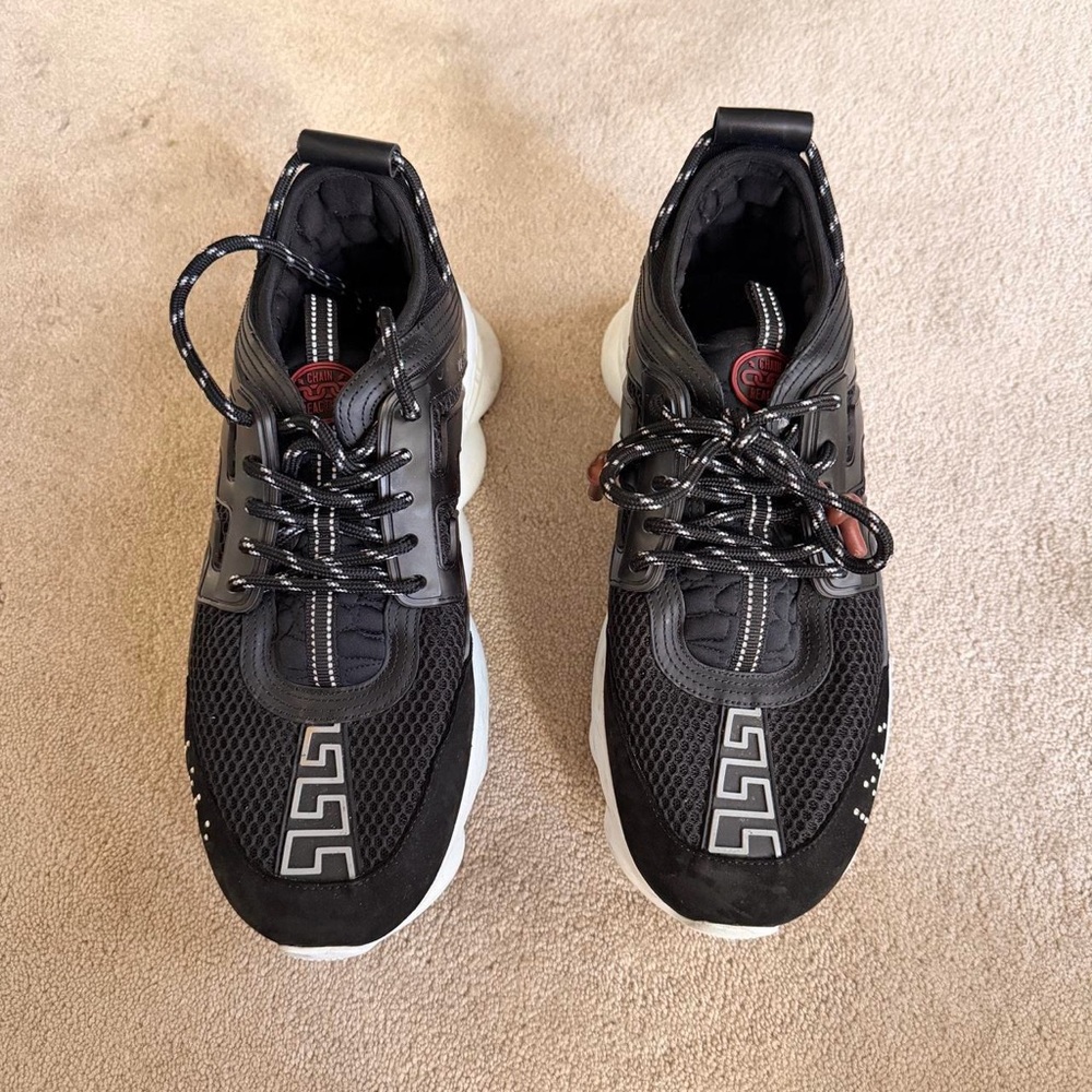 Versace Black and White Men's Sneakers